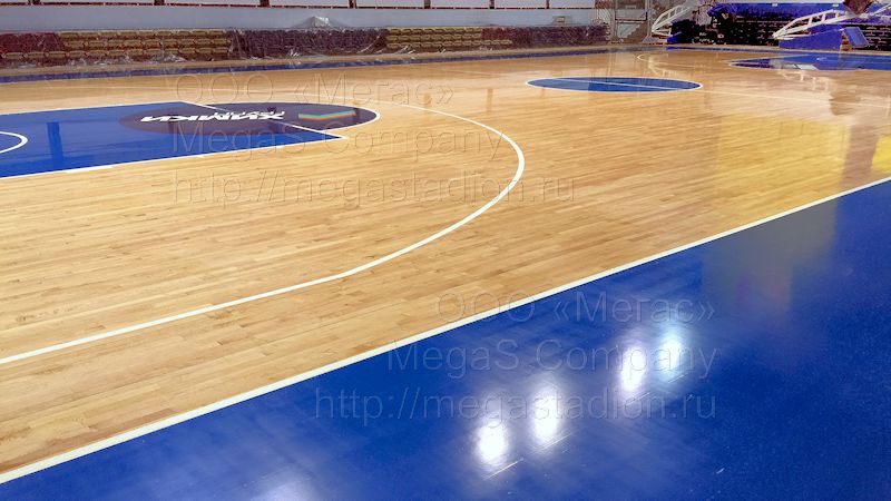 В Баскетбольном центре «Химки» завершились работы по ремонту спортивного паркета.